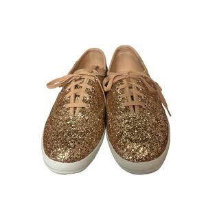 Rose gold glitter sneakers - size 7